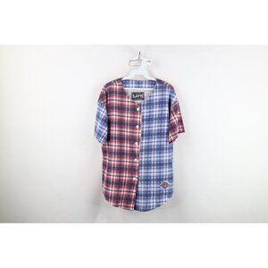 Vintage 90s Streetwear Womens Size XL Faded Flannel Baseball Jersey Plaid